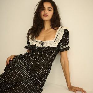 ROWAN DRESS -- NOIR DOT